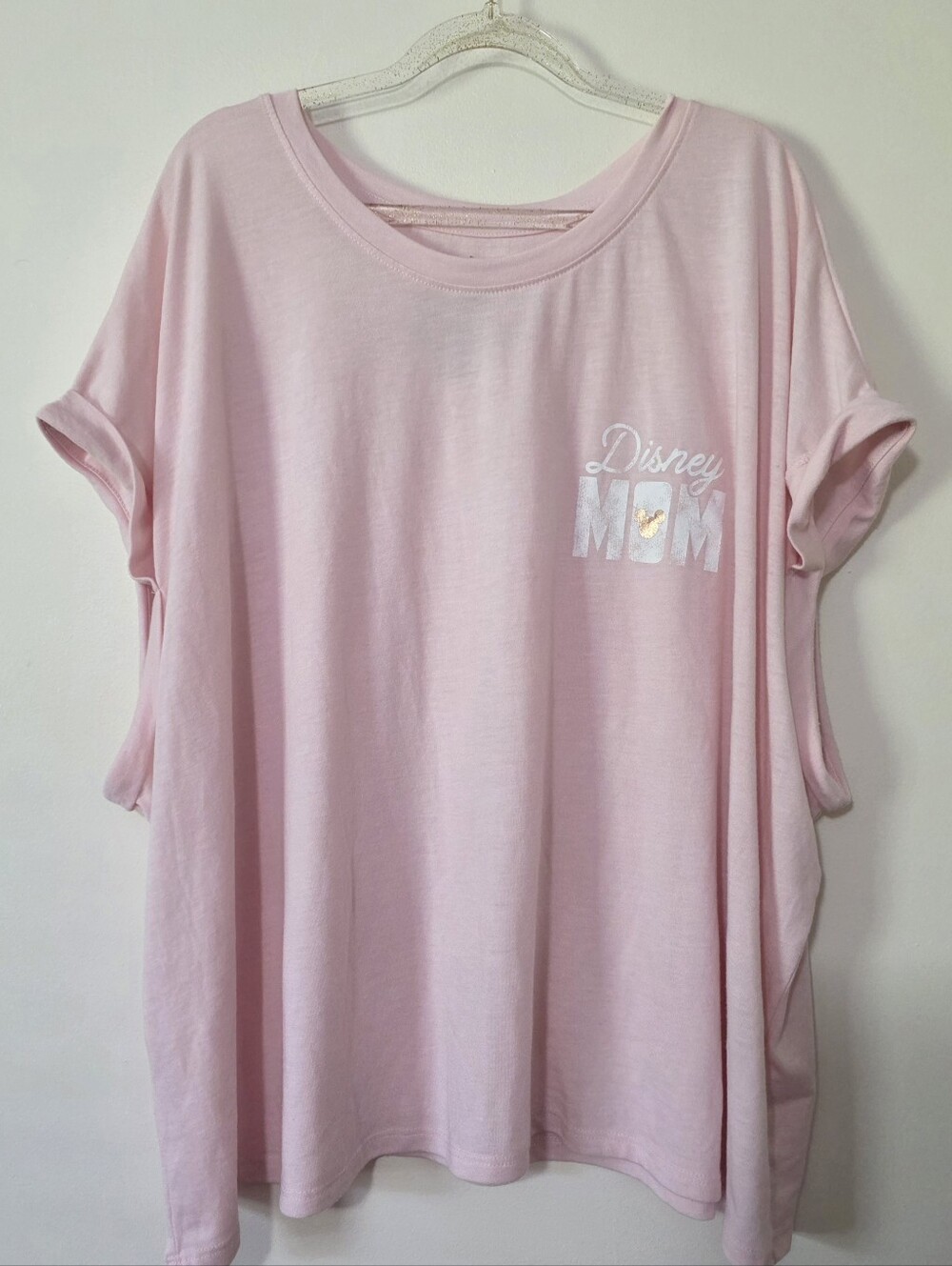 Pink Disney Parks "Disney Mom" Mickey T-shirt Theme Park Casual Soft Girl 3X